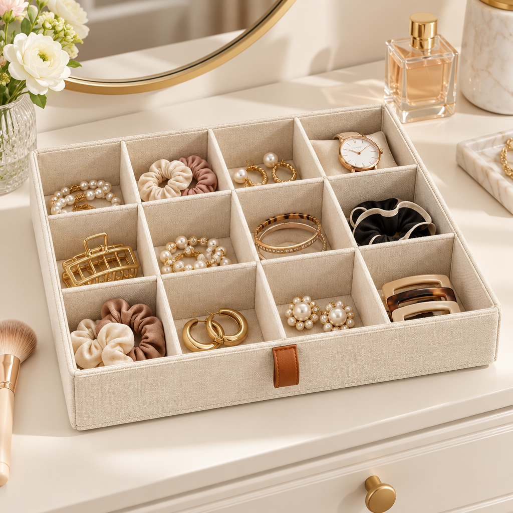 Ivory 12-Compartment Drawer Organizer — view 2