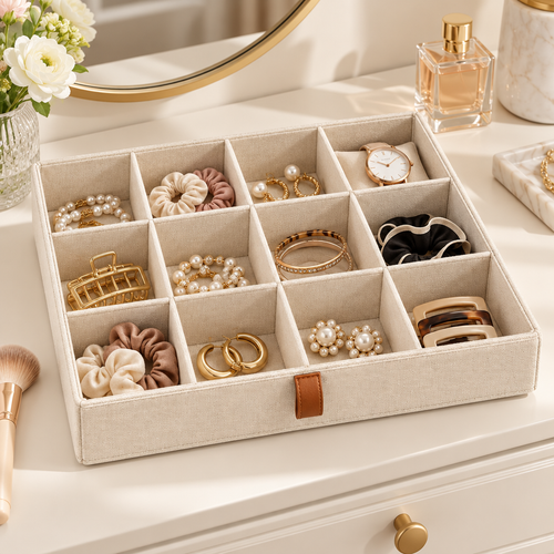 Ivory 12-Compartment Drawer Organizer — view 2