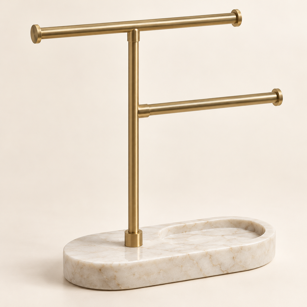 Marble-Look Jewelry Display Stand — view 1