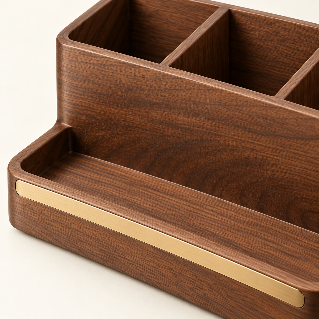 Walnut-Tone Desk Organizer — view 3