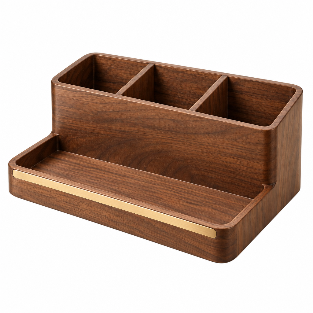 Walnut-Tone Desk Organizer — view 4