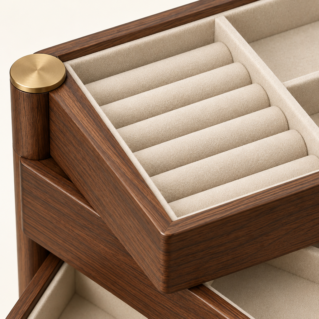 Walnut-Tone Rotating Jewelry Organizer — view 3