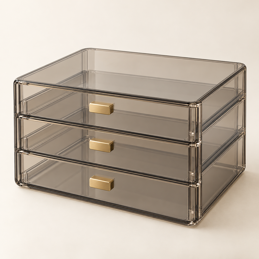 Smoke-Tint Three-Drawer Organizer — view 1