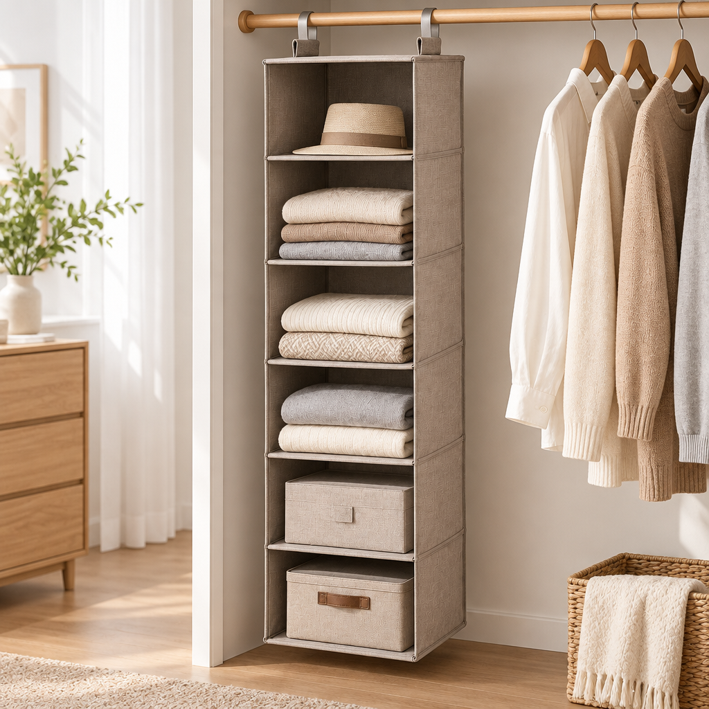 Taupe Six-Shelf Hanging Organizer — view 2
